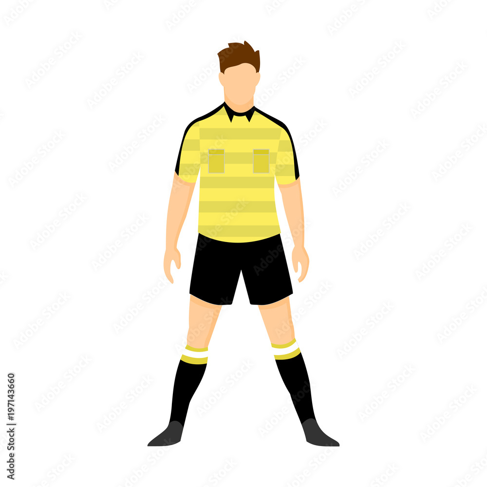 Referee Football Yellow Uniform Illustration Referee Football Yellow Uniform Illustration