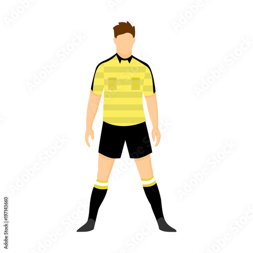 Referee Football Yellow Uniform Illustration