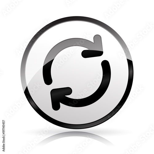 rotating arrows icon on white background