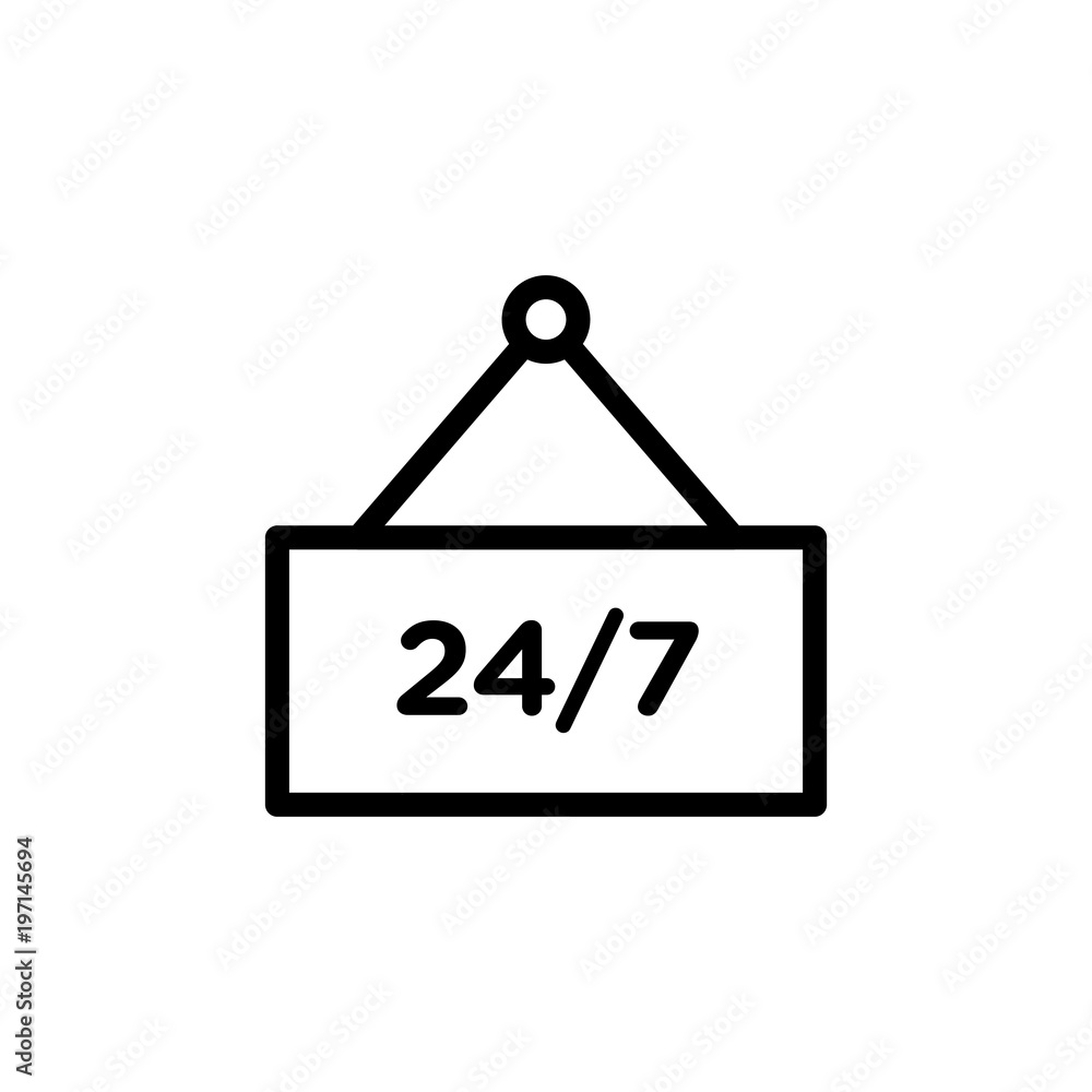 24 hour service outlined vector icon. Modern simple isolated sign. Pixel perfect vector illustration for logo, website, mobile app and other designs 24 hour service outlined vector icon. Modern simple isolated sign. Pixel perfect vector illustration for logo, website, mobile app and other designs