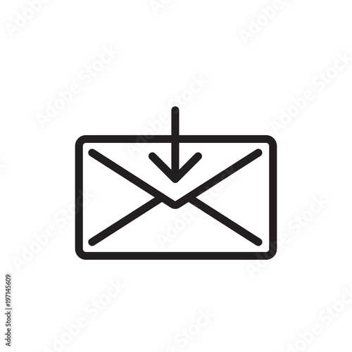 receive mail, get mail outlined vector icon. Modern simple isolated sign. Pixel perfect vector  illustration for logo, website, mobile app and other designs
