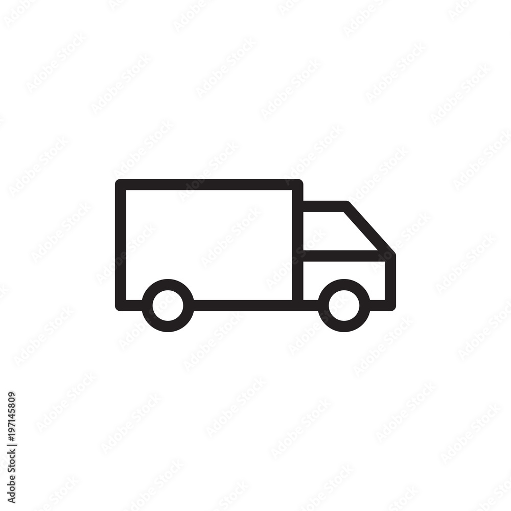 delivery truck outlined vector icon. Modern simple isolated sign. Pixel perfect vector  illustration for logo, website, mobile app and other designs