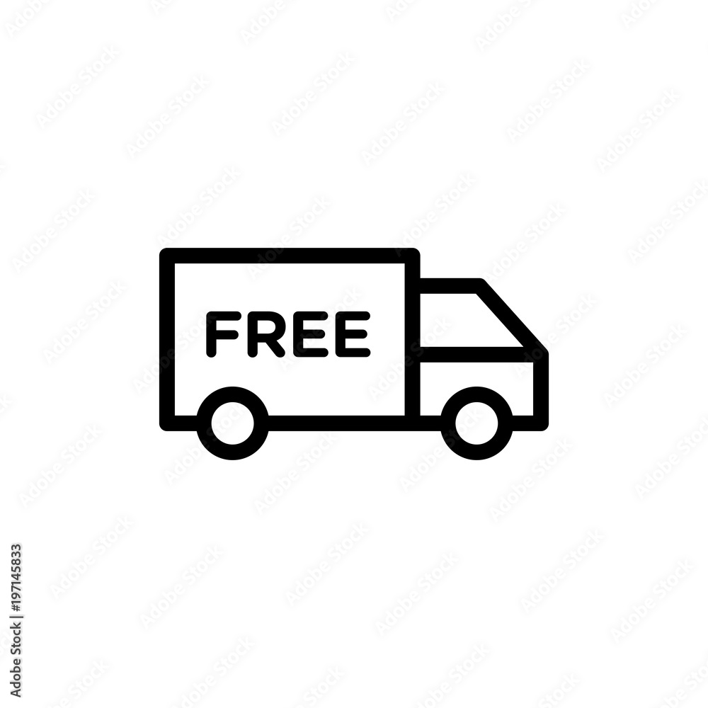 free shipping, free delivery outlined vector icon. Modern simple isolated sign. Pixel perfect vector illustration for logo, website, mobile app and other designs free shipping, free delivery outlined vector icon. Modern simple isolated sign. Pixel perfect vector illustration for logo, website, mobile app and other designs