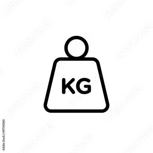 kilogram weight outlined vector icon. Modern simple isolated sign. Pixel perfect vector  illustration for logo, website, mobile app and other designs photo