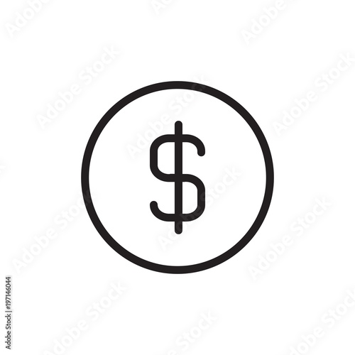 usd sign, dollar outlined vector icon. Modern simple isolated sign. Pixel perfect vector  illustration for logo, website, mobile app and other designs