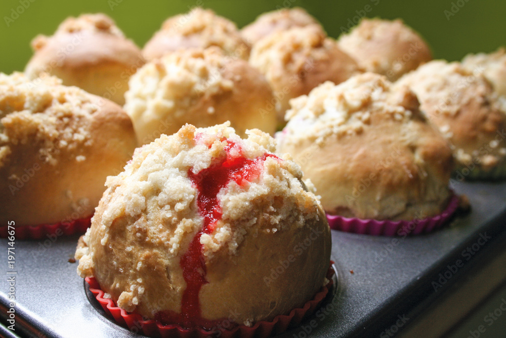 Homemade yeast cookies with strawberry Homemade yeast cookies with strawberry