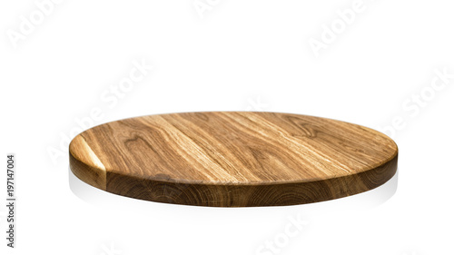 Cutting board made from oak, isolated on white background