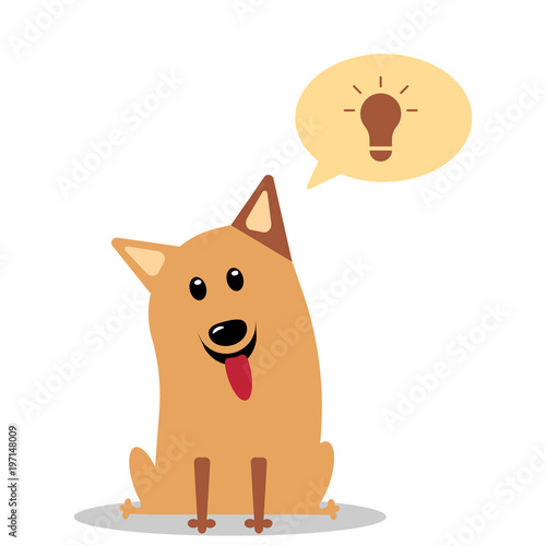 Dog having great ideas showing a glowing lightbulb