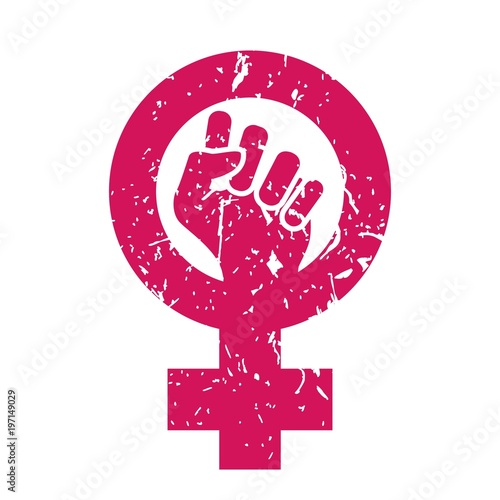 Woman Symbol Vector. Feminism Power. Female Icon. Feminist Hand. Girls Rights. Women Resist. Isolated Illustration