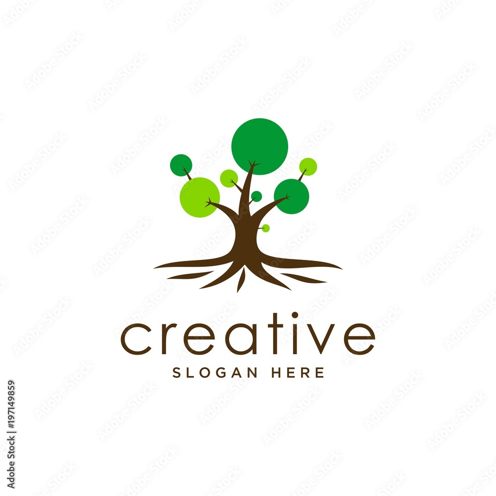 Obraz premium tree logo vector