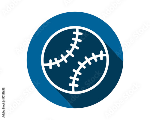 blue softball icon circle sports equipment tool utensil image vector