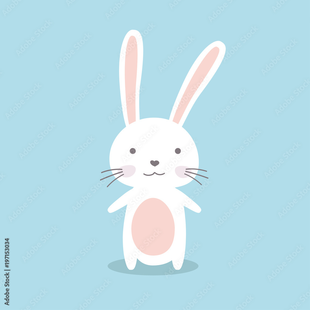 Fototapeta premium Cute cartoon bunny,funny wild animal