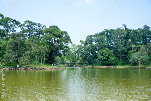 Park view and lake in Vietnam