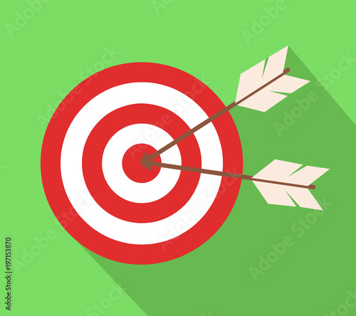 icon target with arrows in flat design