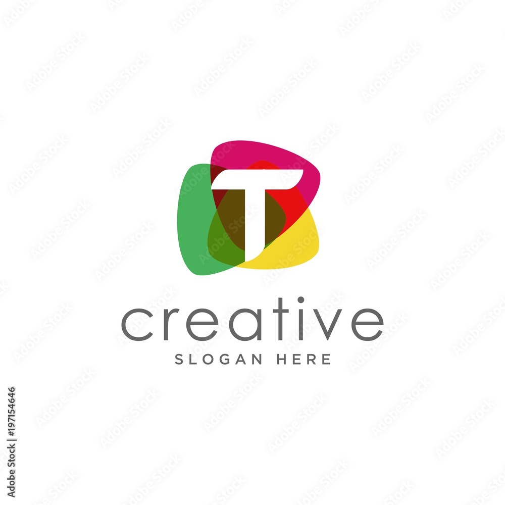 Initial Letter T Rounded Triangle Shape Icon Logo. Initial Letter T Rounded Triangle Shape Icon Logo.