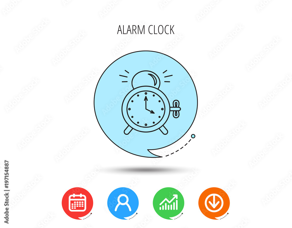 Alarm clock icon. Mechanical retro time sign. Alarm clock icon. Mechanical retro time sign.