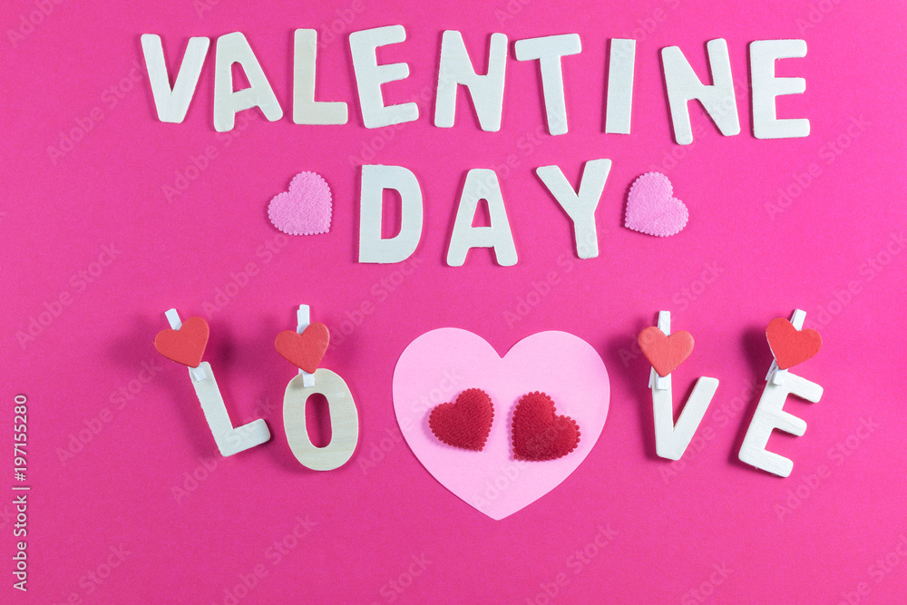 Fototapeta premium Valentine's day love Letter on pink paper background with copy space.