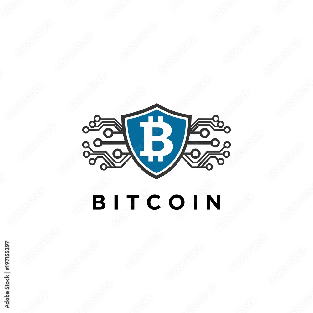 bitcoin and blockchain logo vector illustrations bitcoin and blockchain logo vector illustrations