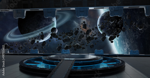 Fototapeta Naklejka Na Ścianę i Meble -  Landing strip spaceship interior 3D rendering elements of this image furnished by NASA