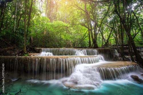 Huay Mae Kamin Waterfall  beautiful waterfall in rainforest at Kanchanaburi province  Thailand