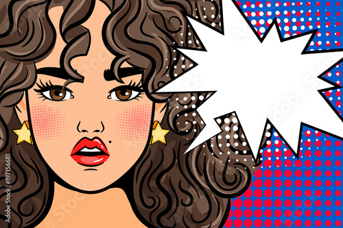 Shocked pop art girl