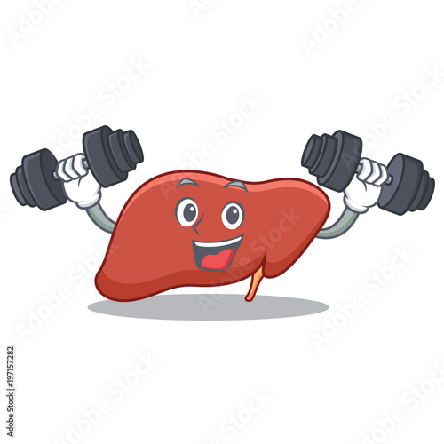 Fistness liver character cartoon style