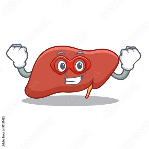 Super hero liver character cartoon style