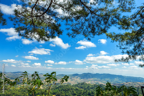 Panoramic view mountain range on Nature Trail in Khao Kho National Park in Phetchabun  Thailand.