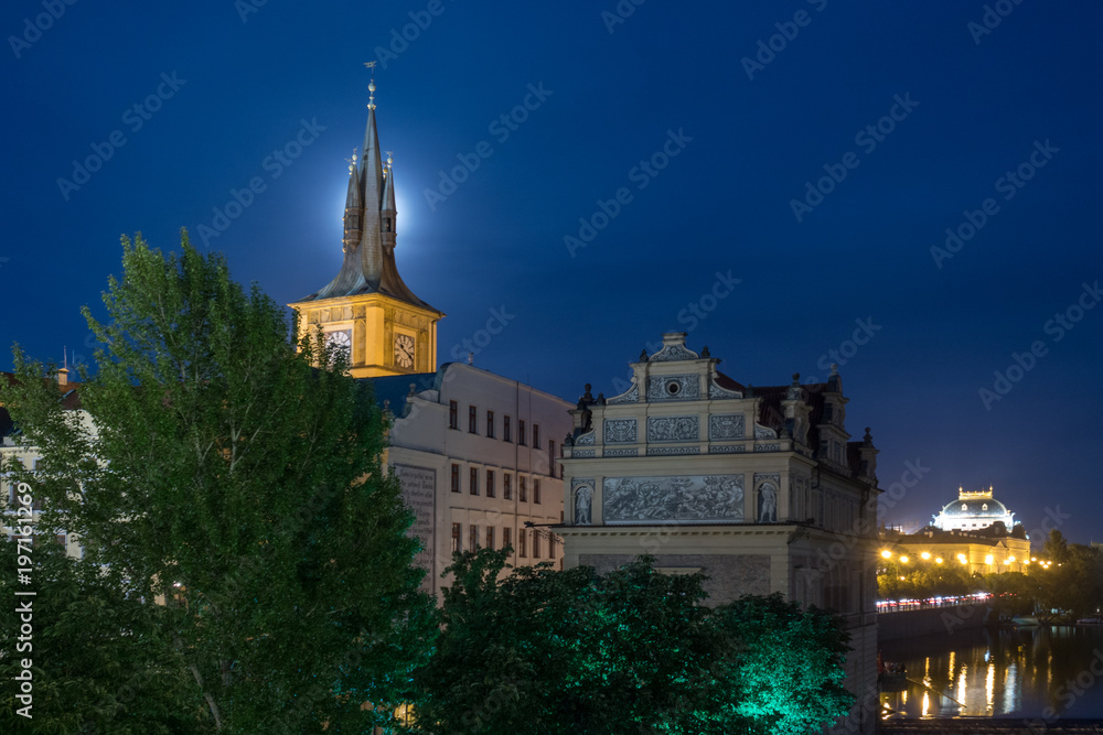 Naklejka premium praga di notte e luna 