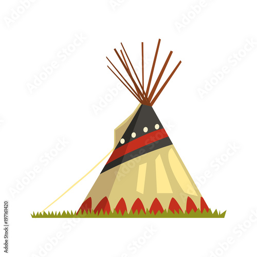 Teepee, tent or wigwam Native American dwelling vector Illustrationon a white background