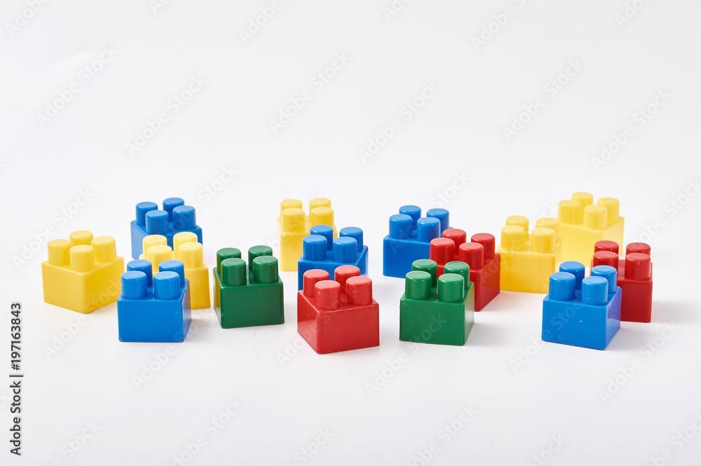 Obraz premium Colorful cubes of designer on white background.