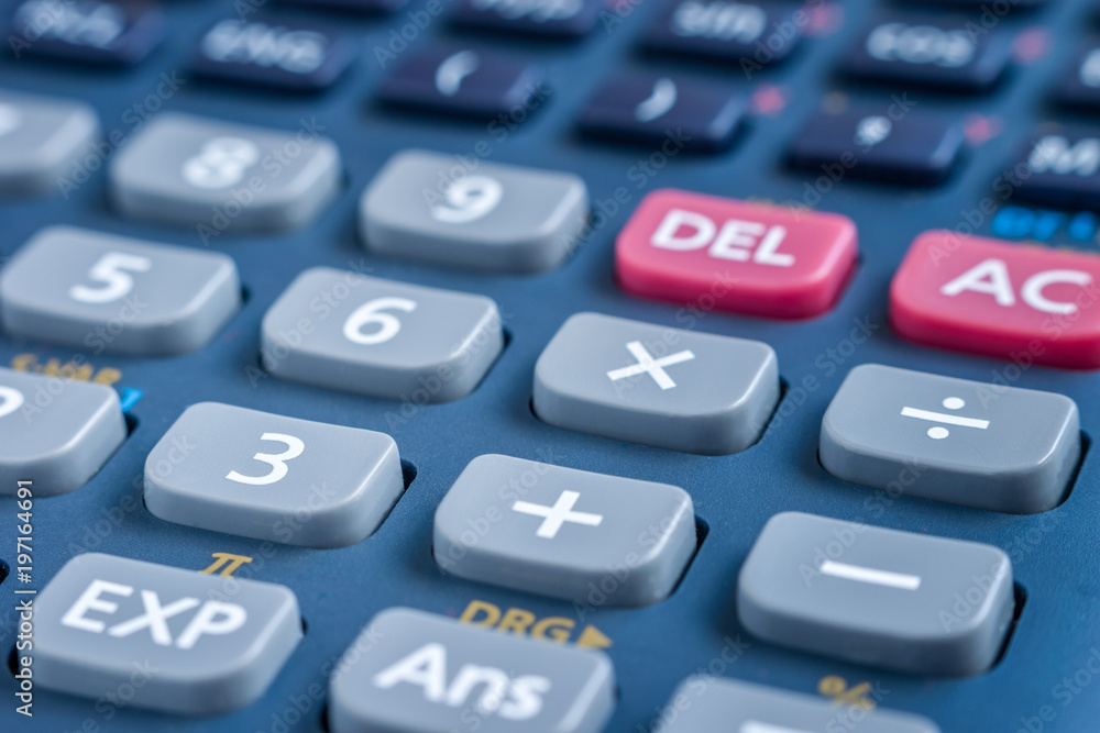 Calculator. Several keys. Macro detail. Calculator. Several keys. Macro detail.