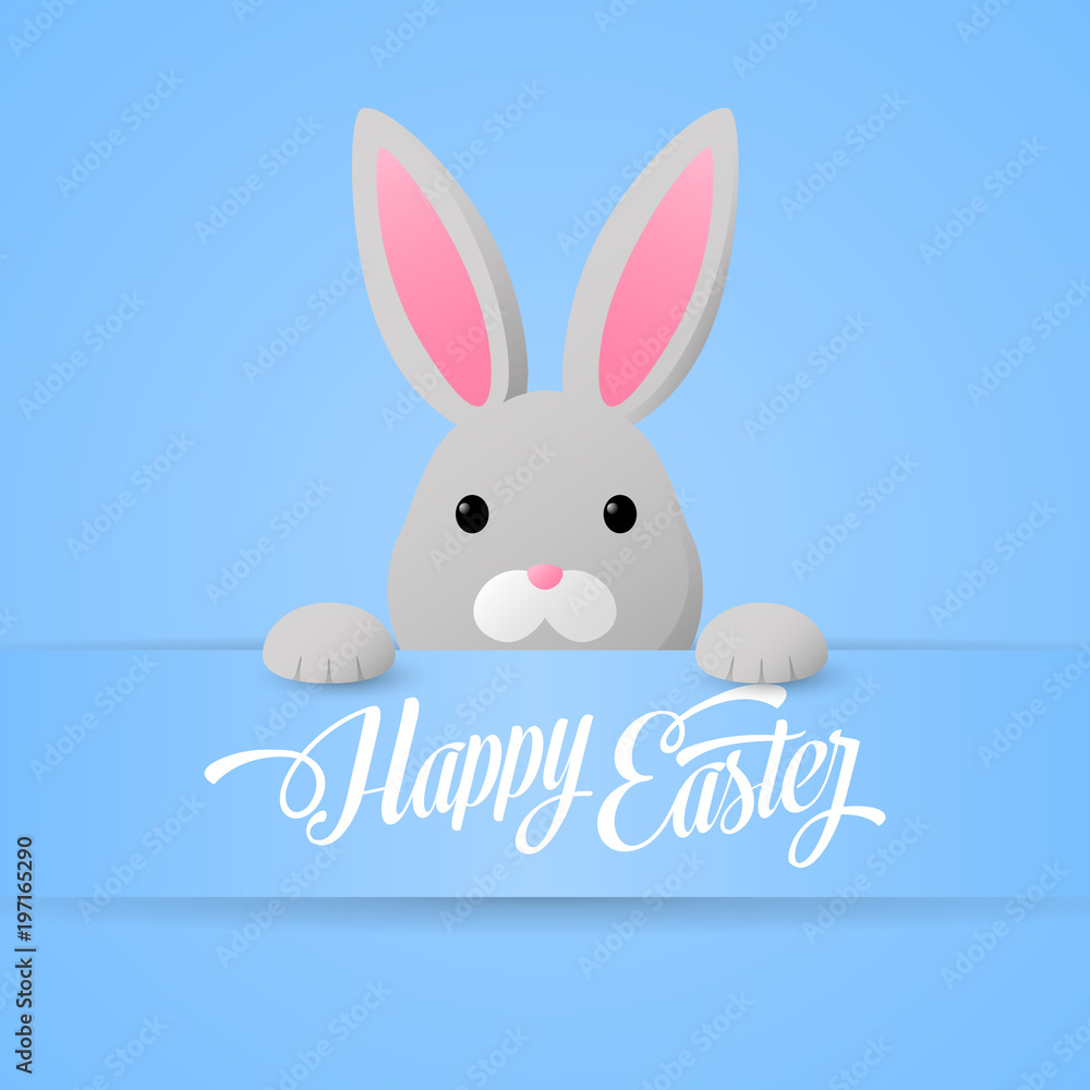 Cute Easter Bunny on blue background Cute Easter Bunny on blue background
