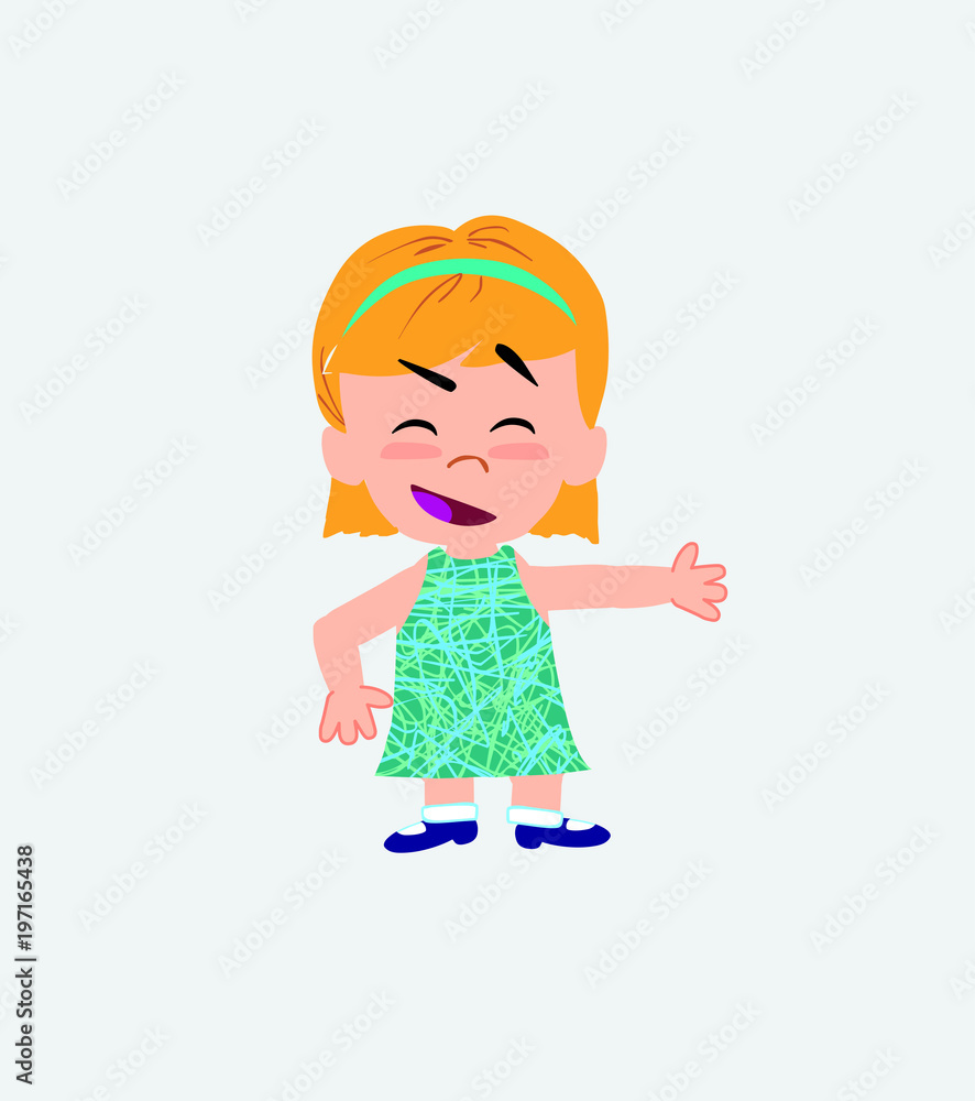White girl showing something in an optimistic and positive attitude. White girl showing something in an optimistic and positive attitude.