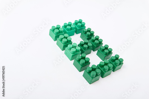 figures from a colored cubes designer on a white background