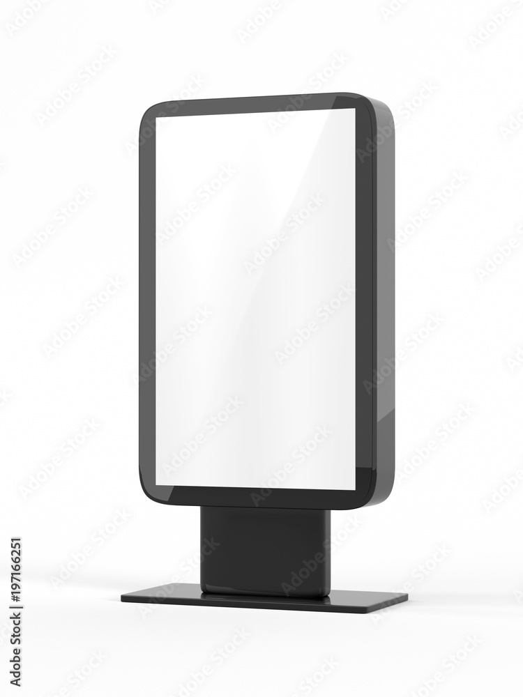 Outdoor Advertising Stand Display (empty banner lightbox) - mockup template isolated on white. 3D rendering Outdoor Advertising Stand Display (empty banner lightbox) - mockup template isolated on white. 3D rendering