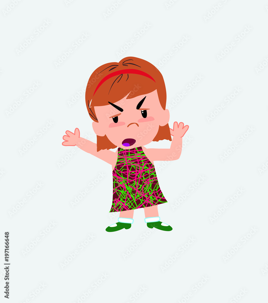 White girl argues something with a gesture of discontent. White girl argues something with a gesture of discontent.