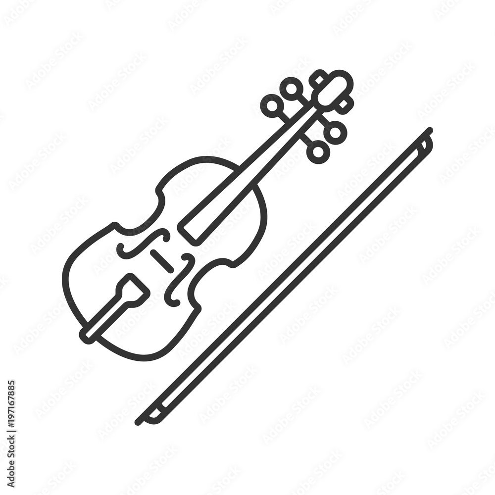 Obraz premium Violin linear icon