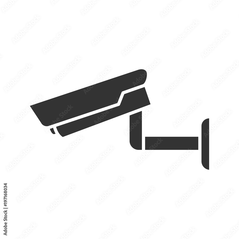 Surveillance camera glyph icon