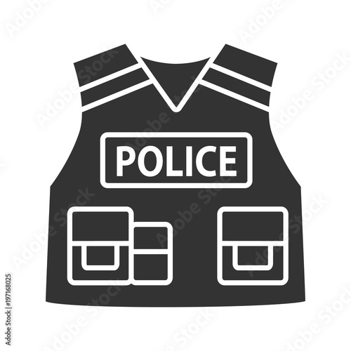 Police tactical vest glyph icon