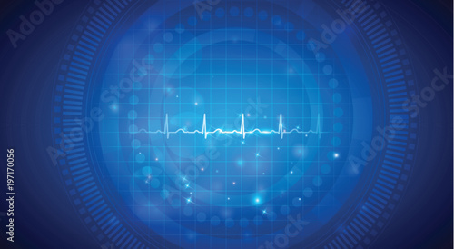 Cardiogram, normal heart rhythm on an abstract background