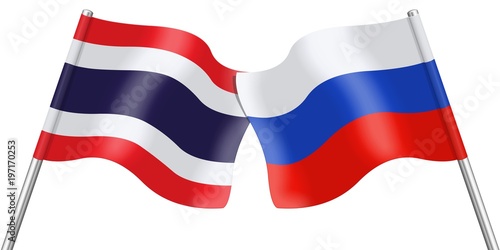 Flags. Thailand and Russia