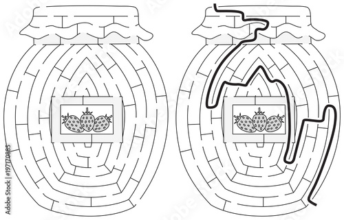 Easy strawberry jam maze photo