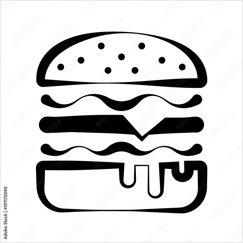Burger Icon, Fast Food Burger Burger Icon, Fast Food Burger