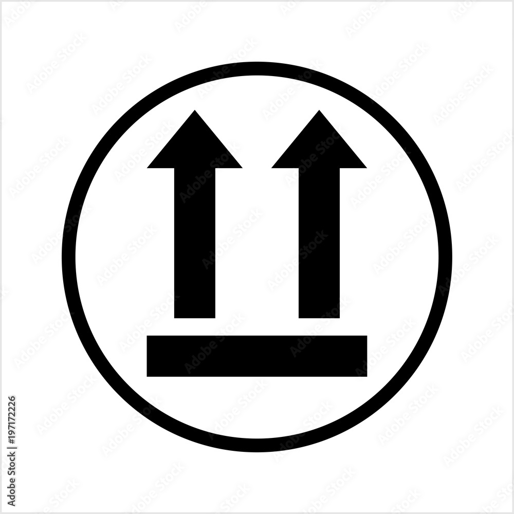 Keep Up, Up Arrow, Package Handling Label Icon Keep Up, Up Arrow, Package Handling Label Icon