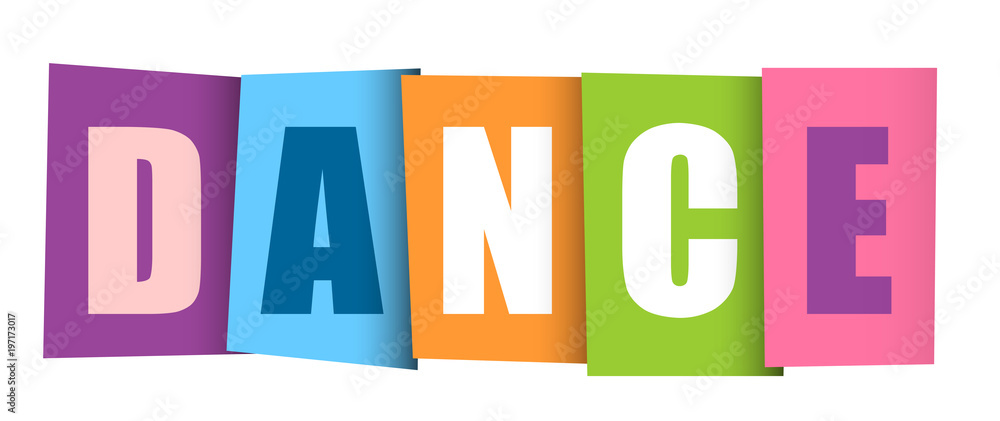 Obraz premium DANCE Colourful Letters Icon