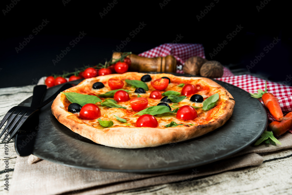 tasty pizza on a the table
