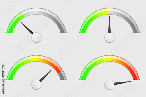 Universal scales. Colored semi-circle
