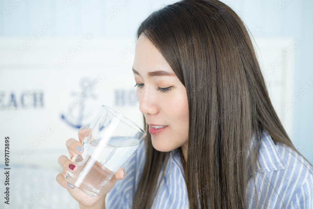 Close up Healthy Asian woman drinking the water. Close up Healthy Asian woman drinking the water.