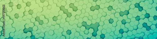green hexagon background
